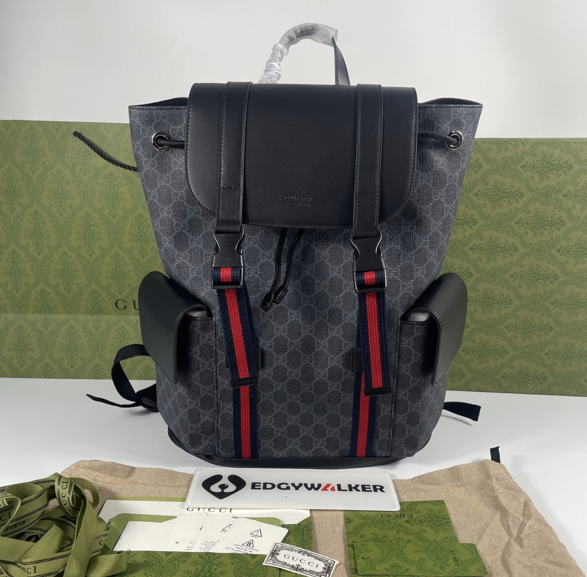 Gucci GG Black Web Backpack — vista principal