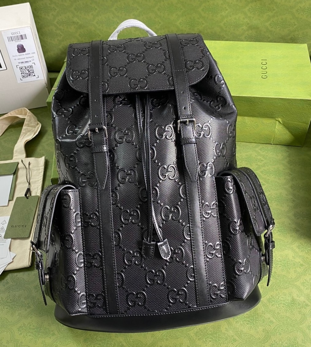 Gucci GG Embossed Backpack Negro — vista principal