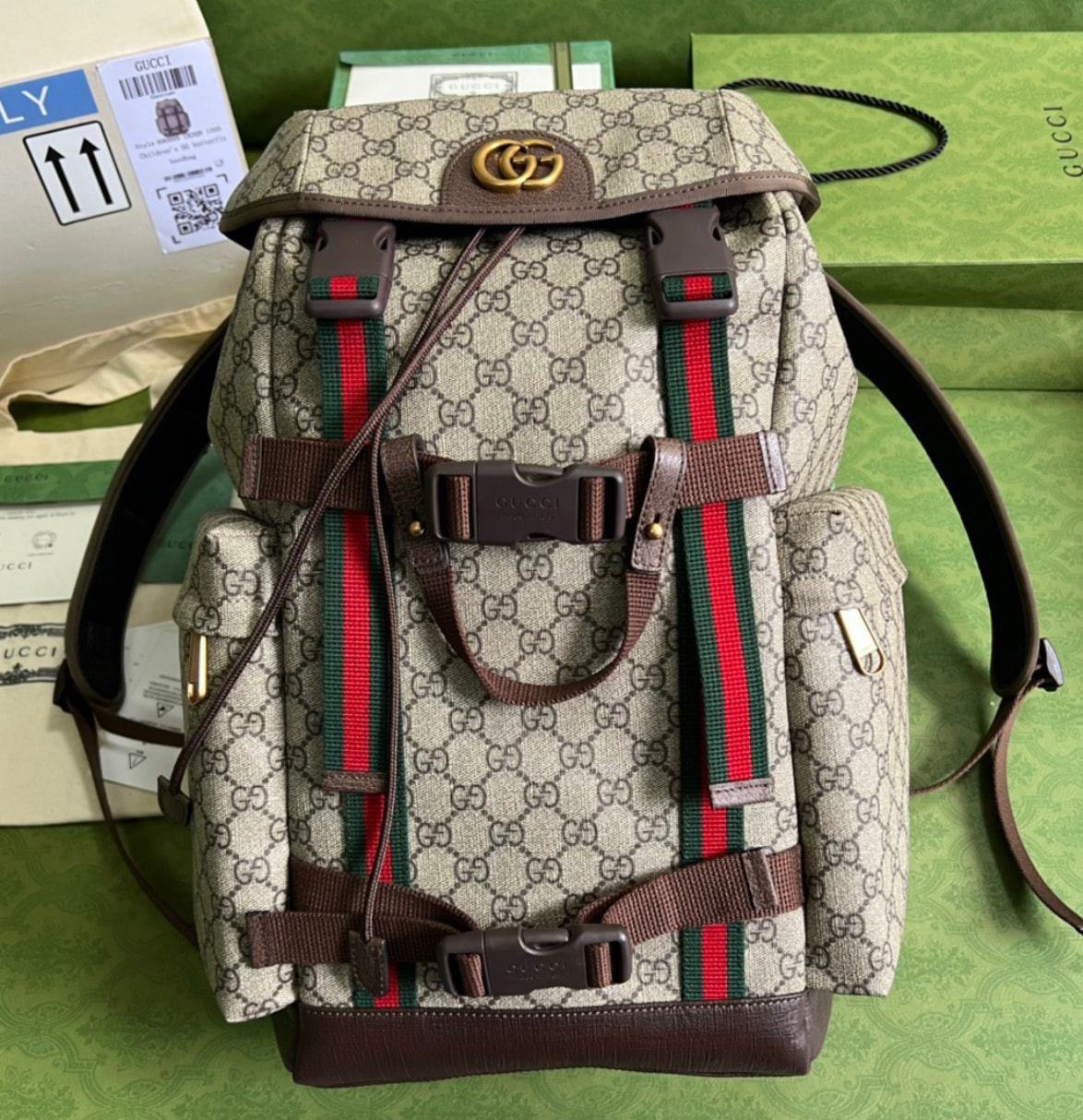 Gucci GG Supreme Web Backpack — vista principal