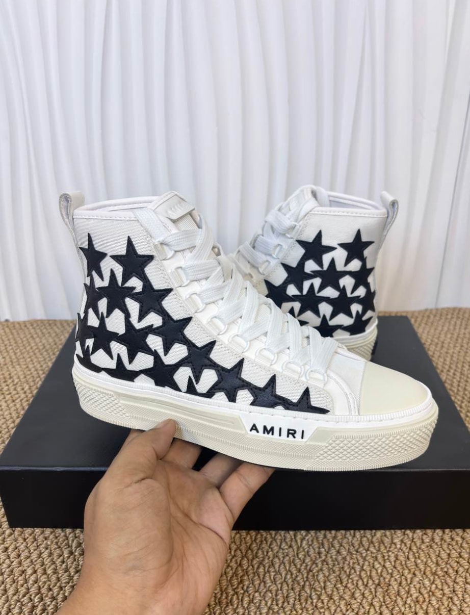 Amiri Stars Court High White Black — vista principal