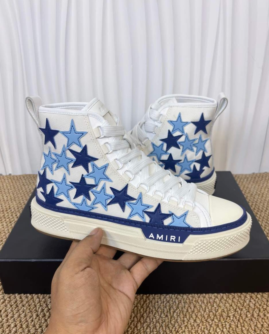 Amiri Stars Court High White Blue — vista principal