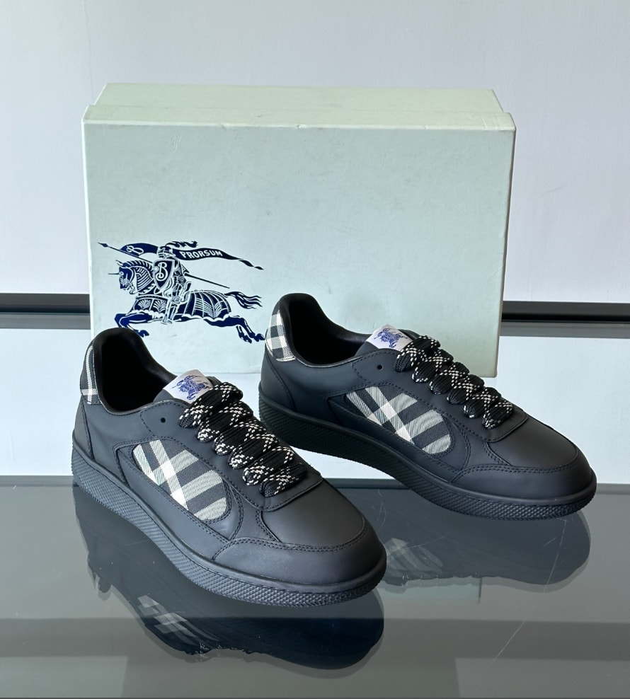 Burberry Check Panel Sneakers Black — vista principal