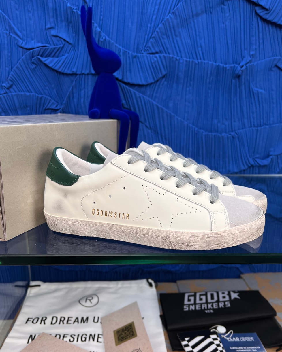 Golden Goose Super-Star White Green — vista principal