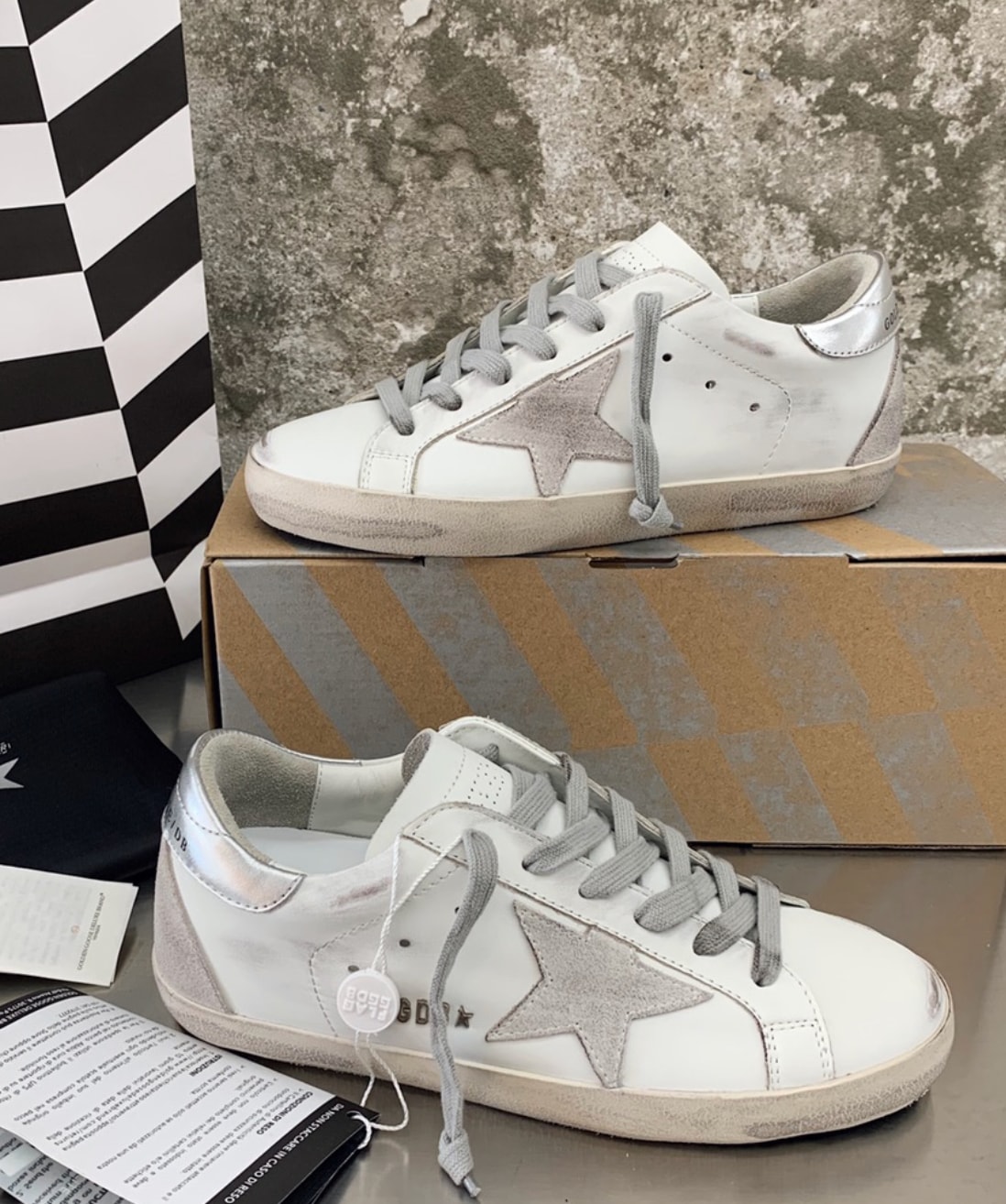 Golden Goose Super-Star White Silver — vista principal