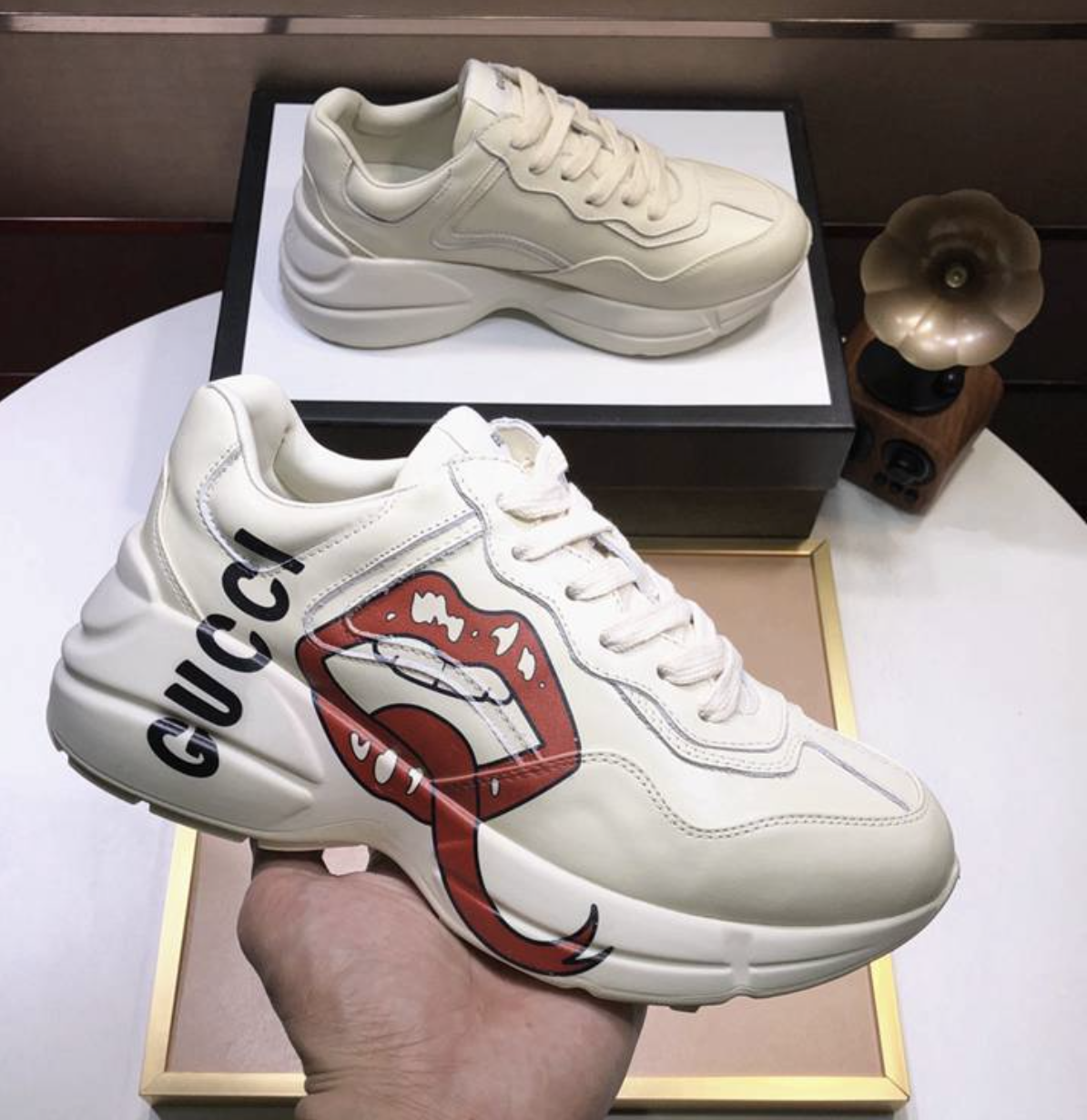 Gucci Rhyton Lips Print White — vista principal