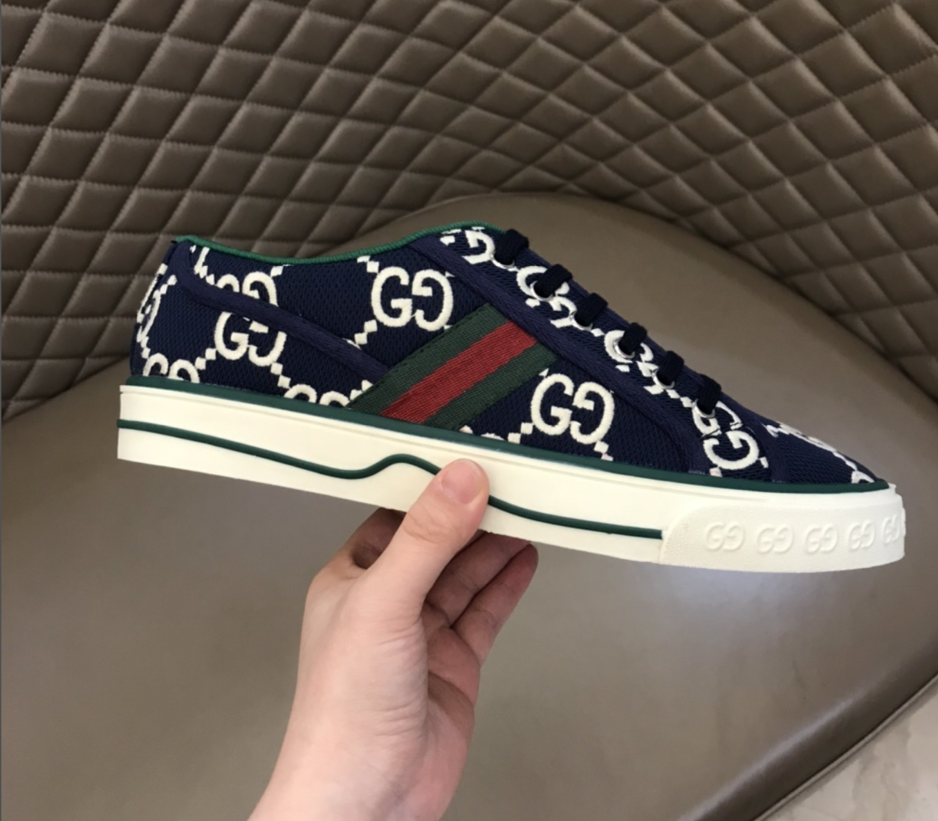 Gucci Tennis 1977 GG Knit Navy — vista principal