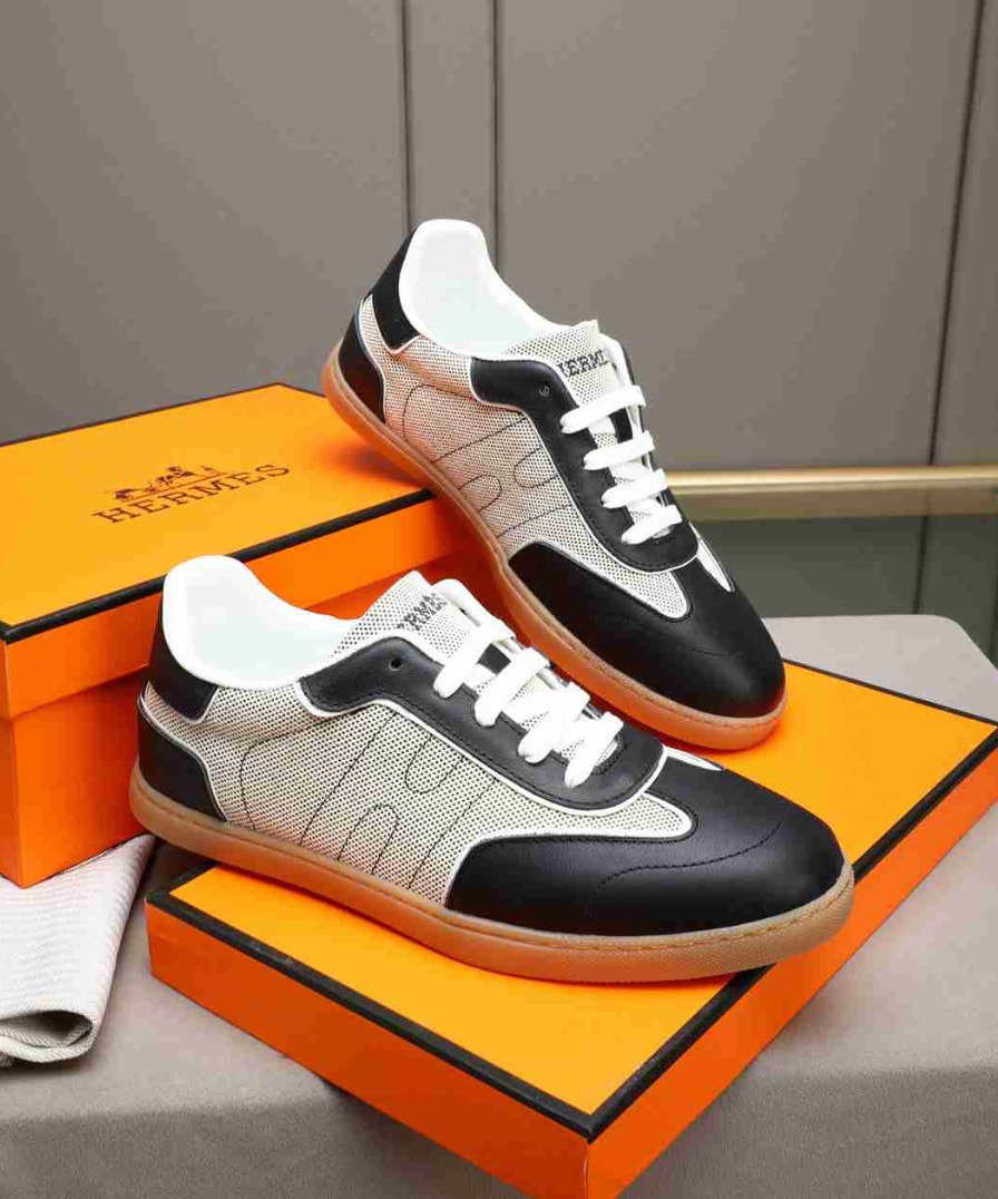 Hermès Retro Trainer White Black — vista principal