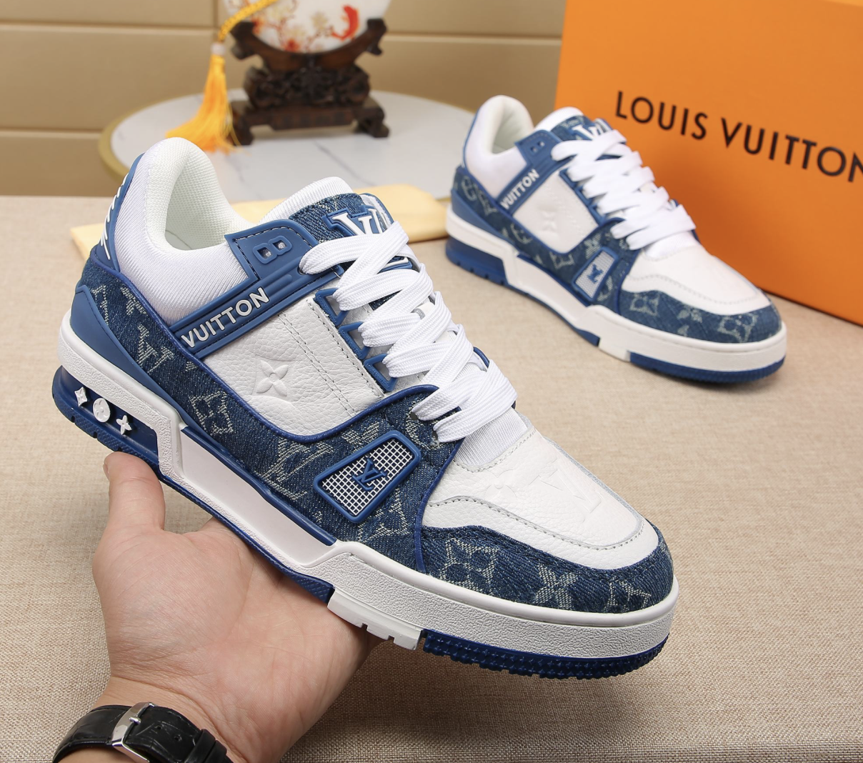 Louis Vuitton Trainer Denim Blue — vista principal