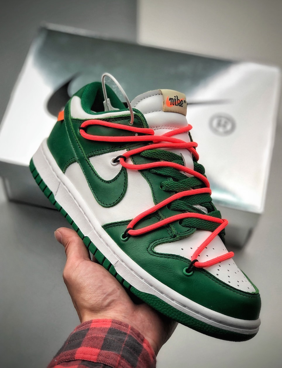 Nike Dunk Low Off-White Pine Green — vista principal