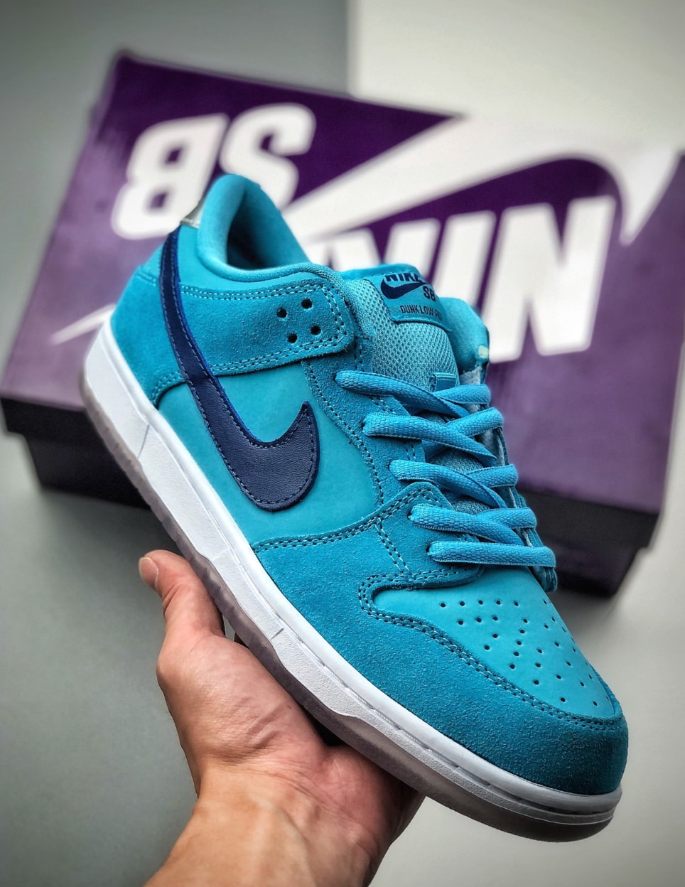 Nike SB Dunk Low Light Blue Navy — vista principal