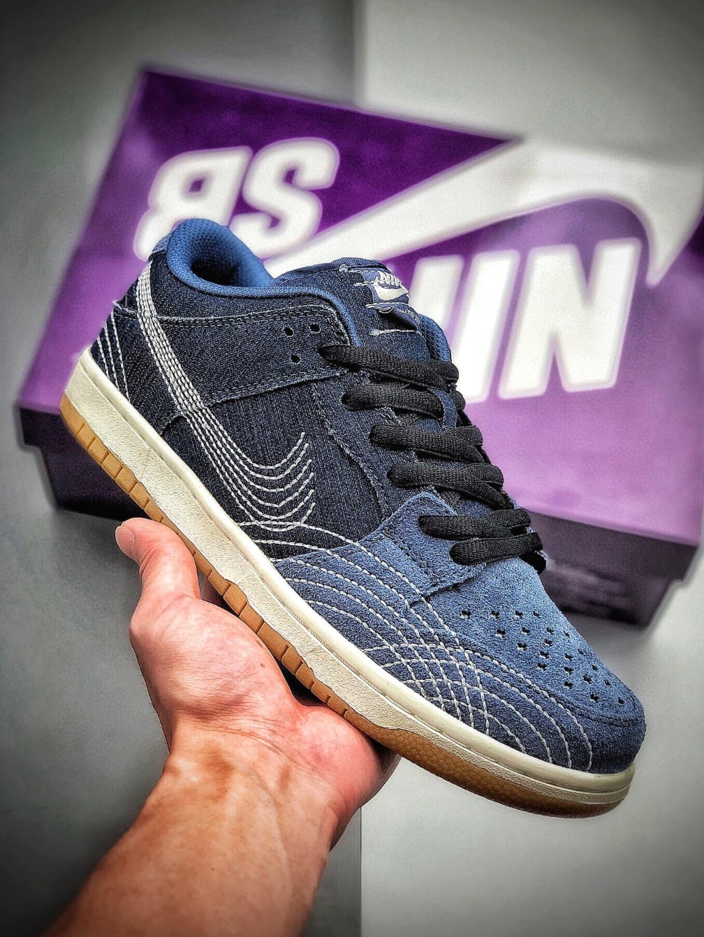 Nike SB Dunk Low Navy Denim — vista principal