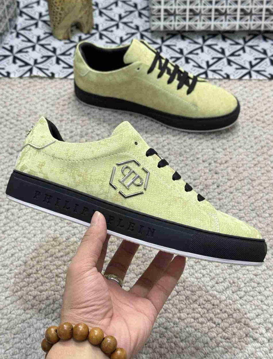 Philipp Plein Hexagon Low-Top Lime Floral — vista principal