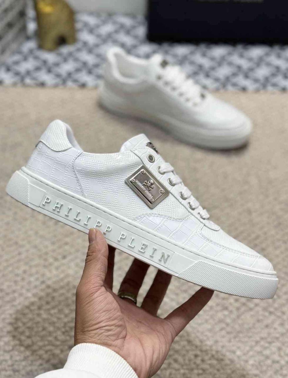 Philipp Plein Skull Plaque Low-Top White — vista principal