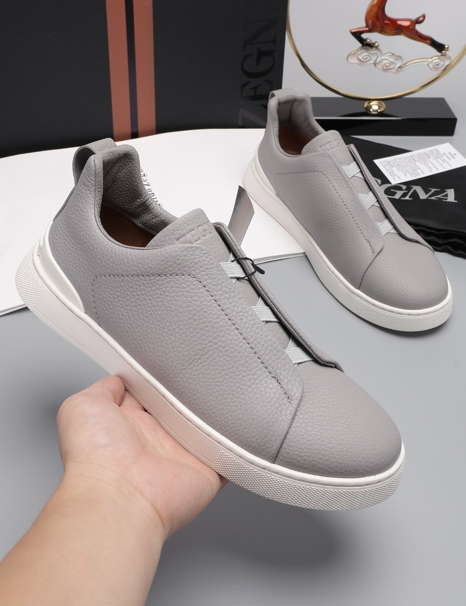 Zegna Triple Stitch Sneakers Grey — vista principal
