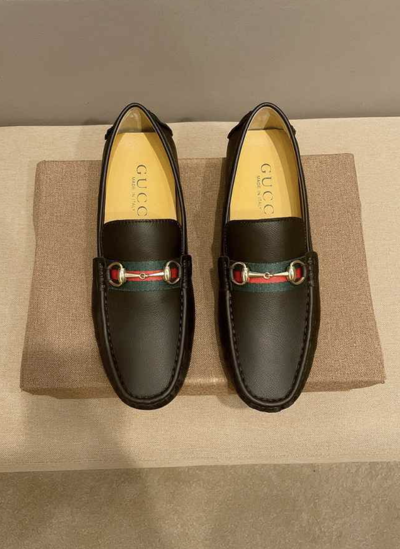 Gucci Driver Horsebit Web Black Leather — vista principal