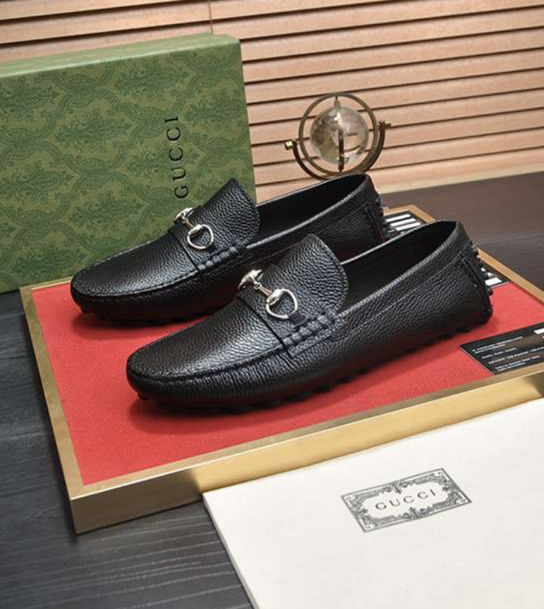Gucci Horsebit Driver Black Pebbled Leather — vista principal