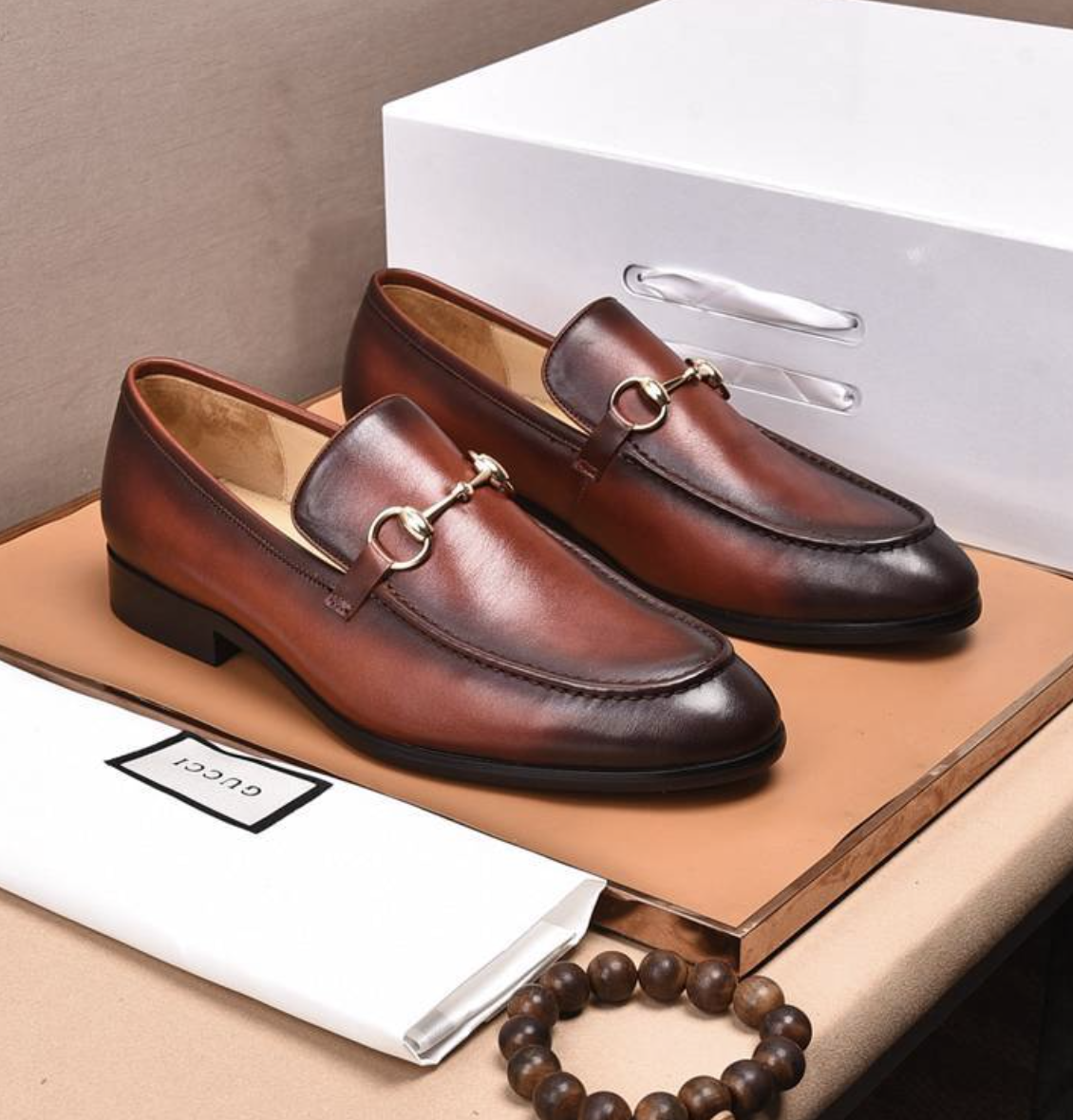 Gucci Horsebit Loafer Burnished Brown Leather — vista principal