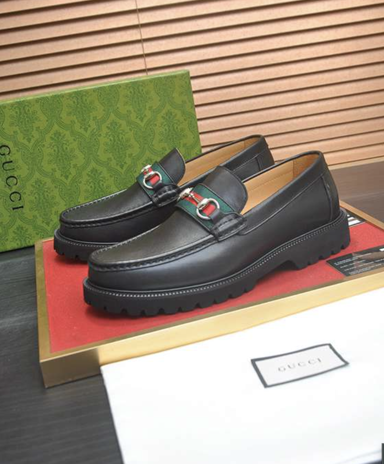 Gucci Horsebit Lug Sole Loafer Black Leather — vista principal