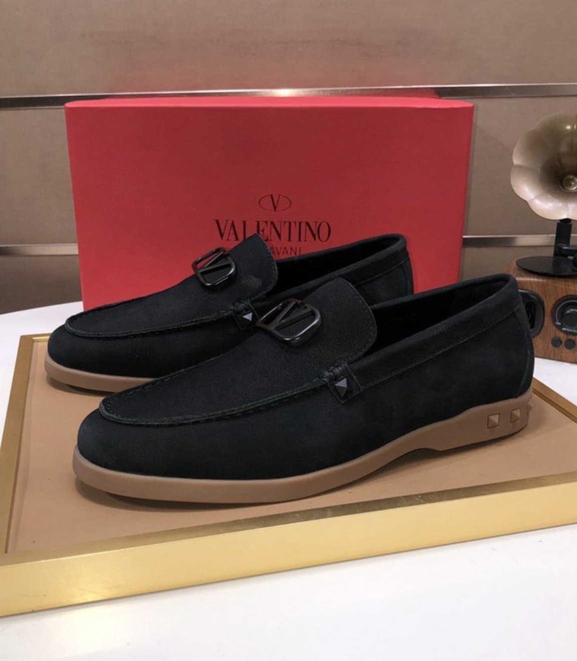 Valentino VLogo Loafer Black Matte — vista principal